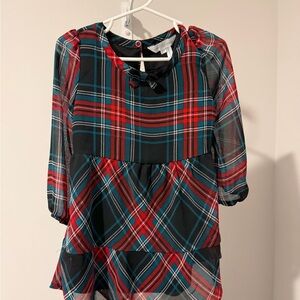 Darling Girls Toddler 2T Tartan Plaid Christmas Holiday Dress